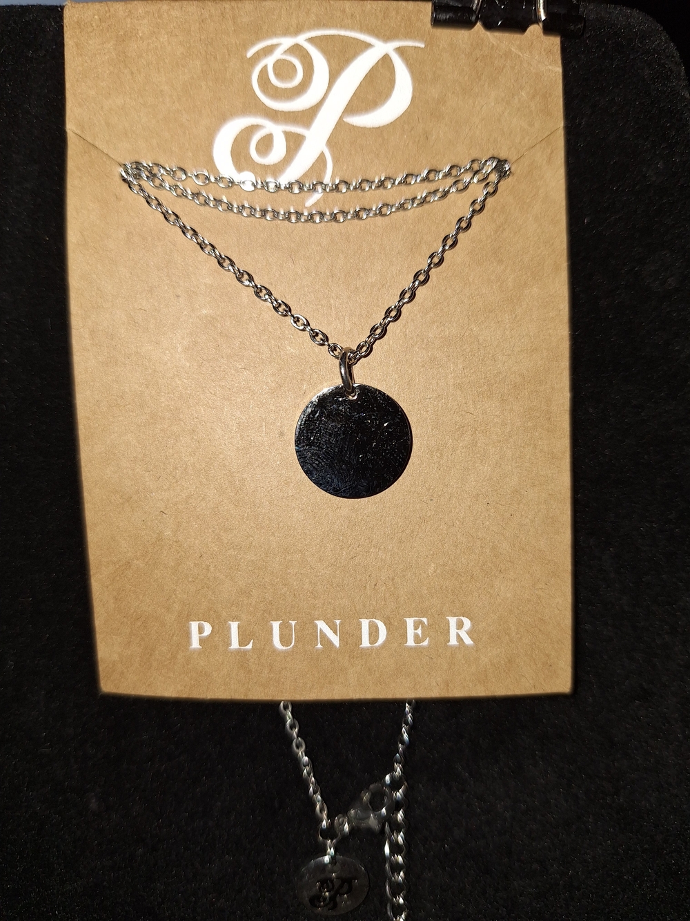 Plunder Silver Layered Disc Pendant Necklace